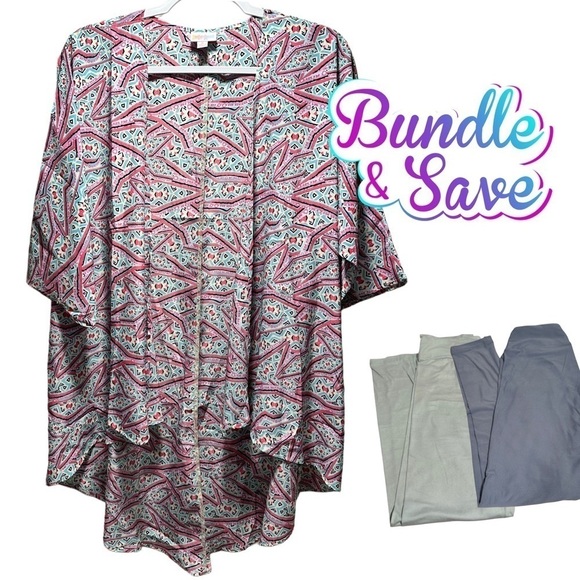 NWT LulaRoe Lindsay Sheer Duster OpenFront Short Kimono Light Batwing Retro - Picture 11 of 14